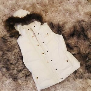 BANANA REPUBLIC DETACHABLE FAUX FUR HOODIE PUFFER